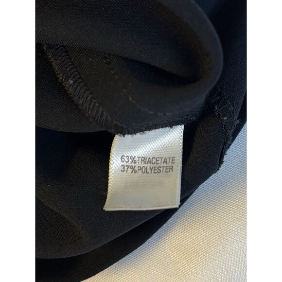 ST JOHN Caviar Diana Pants Black Crepe Marocain 10 Straight Leg Minimalist Work - Picture 8 of 11